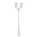 Poteau de lumière de jardin 2 lampes E27 Blanc 235 cm Aluminium