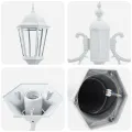 Poteau de lumière de jardin 2 lampes E27 Blanc 235 cm Aluminium