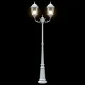 Poteau de lumière de jardin 2 lampes E27 Blanc 235 cm Aluminium
