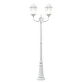 Poteau de lumière de jardin 2 lampes E27 Blanc 235 cm Aluminium