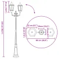 Poteau de lumière de jardin 2 lampes E27 Blanc 235 cm Aluminium