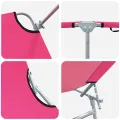 Chaises Longues Pliantes 2 pcs avec Auvent Rose Tissu Oxford 600D