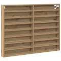 Cabinet Vitrine  en Chêne Artisan 100x8,5x75 cm en Bois Aggloméré
