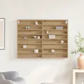 Cabinet Vitrine  en Chêne Artisan 100x8,5x75 cm en Bois Aggloméré