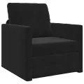 Sofa Lit 2-en-1 Noir 74x77x81 cm Velours