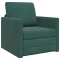 Sofa-Lit 2-en-1 Vert Foncé 74x77x81 cm Velours