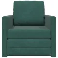 Sofa-Lit 2-en-1 Vert Foncé 74x77x81 cm Velours