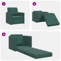 Sofa-Lit 2-en-1 Vert Foncé 74x77x81 cm Velours