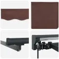 Store banane manuel rétractable – marron, 400 x 300 cm