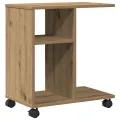 Table d'appoint  sur roulettes en chêne 50x30x55 cm en bois d'ingénierie