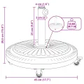 Base de Parasol  avec Roues pour Pôles Ø38-48 mm 13 kg Rond