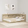 Lit Étagère Chêne Sonoma 160x200 cm Bois d'ingénierie