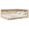 Lit Étagère Chêne Sonoma 160x200 cm Bois d'ingénierie