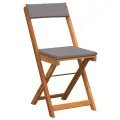 Ensemble Bistro Pliable 5 Pièces avec Coussins en Bois Massif d'Acacia