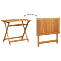 Ensemble Bistro Pliable 5 Pièces avec Coussins en Bois Massif d'Acacia