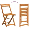 Ensemble Bistro Pliable 5 Pièces avec Coussins en Bois Massif d'Acacia