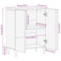 Buffet 60x33x75 cm en bois massif de mangue