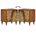 Tables de chevet 2 pcs 40x33x46 cm en bois solide de mangue