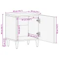Tables de chevet 2 pcs 40x33x46 cm en bois solide de mangue