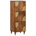 Meuble Haut Marron Miel avec accents dorés Bois de Manguier Massif