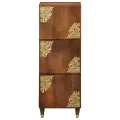 Meuble Haut Marron Miel avec accents dorés Bois de Manguier Massif