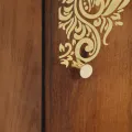 Meuble Haut Marron Miel avec accents dorés Bois de Manguier Massif
