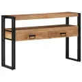 Tables d'appoint  Noires 120x33x75 cm en Bois d'Acacia Massif et Métal