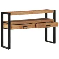 Tables d'appoint  Noires 120x33x75 cm en Bois d'Acacia Massif et Métal