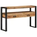 Tables d'appoint  Noires 120x33x75 cm en Bois d'Acacia Massif et Métal