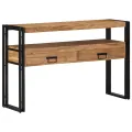 Tables d'appoint  Noires 120x33x75 cm en Bois d'Acacia Massif et Métal