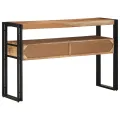Tables d'appoint  Noires 120x33x75 cm en Bois d'Acacia Massif et Métal