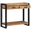 Table Console  Noire 90x33x75 cm en Acacia Massif et Métal