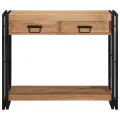 Table Console  Noire 90x33x75 cm en Acacia Massif et Métal