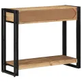 Table Console  Noire 90x33x75 cm en Acacia Massif et Métal
