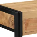 Table Console  Noire 90x33x75 cm en Acacia Massif et Métal