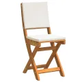 Ensemble Bistro de 3 Pièces avec Coussins en Bois d'Acacia Massif