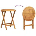 Ensemble Bistro de 3 Pièces avec Coussins en Bois d'Acacia Massif