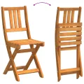 Ensemble Bistro de 3 Pièces avec Coussins en Bois d'Acacia Massif
