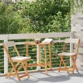 Ensemble de bistro 3 pièces avec coussins en bois massif d'acacia