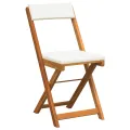 Ensemble de bistro 3 pièces avec coussins en bois massif d'acacia