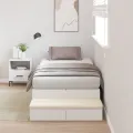 Cadre de lit de rangement Blanc 100x200 cm