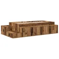 Cadre de lit de rangement en bois ancien 75x190 cm
