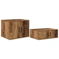 Cadre de lit de rangement en bois ancien 75x190 cm
