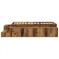 Cadre de lit de rangement en bois ancien 75x190 cm