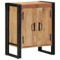 Meuble à chaussures  Noir 30x30x40 cm en bois d'acacia massif et acier