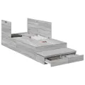 Cadre de lit de rangement Gris Sonoma 100x200 cm