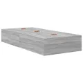 Cadre de lit de rangement Gris Sonoma 100x200 cm