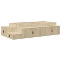 Cadre de lit de rangement en chêne Sonoma 90x190 cm