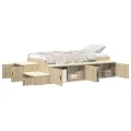 Cadre de lit de rangement en chêne Sonoma 90x190 cm