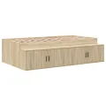 Cadre de lit de rangement en chêne Sonoma 90x190 cm